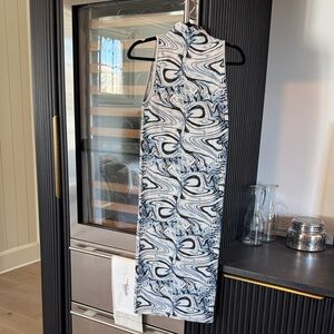 Zara Black and White Swirl Midi Dress